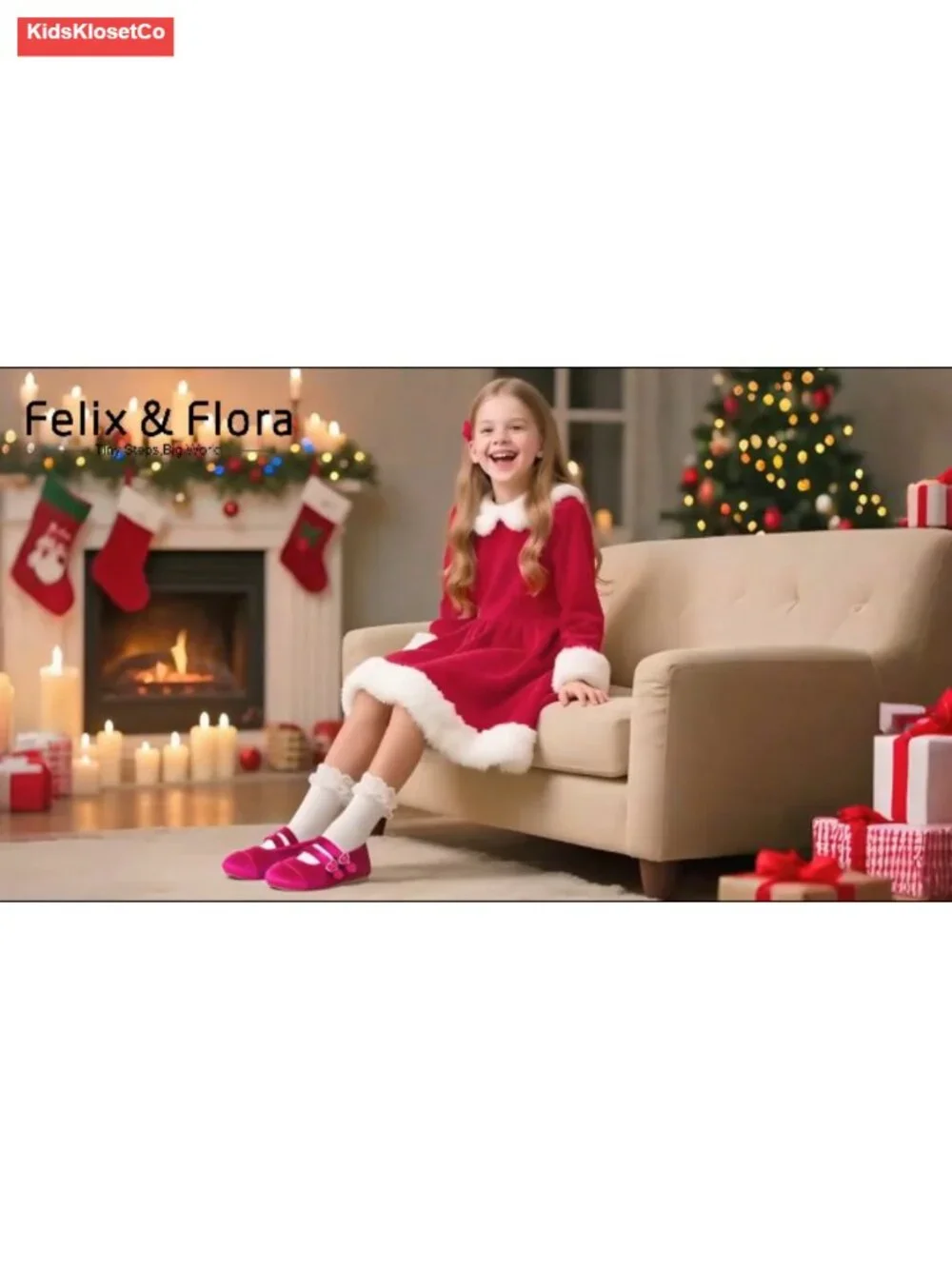 Toddler Girls Mary Jane Flats Velvet Dress Shoes